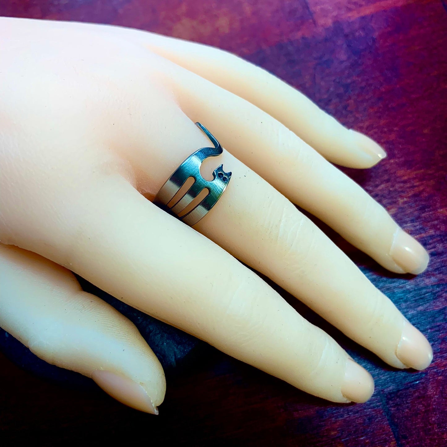 Anello Gatto forchetta gioielli con posate
