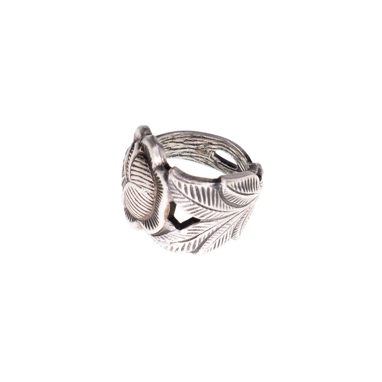 Anello con ROSA a Spirale manico forchetta argento