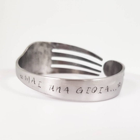 Bracciale forchetta acciaio incisa