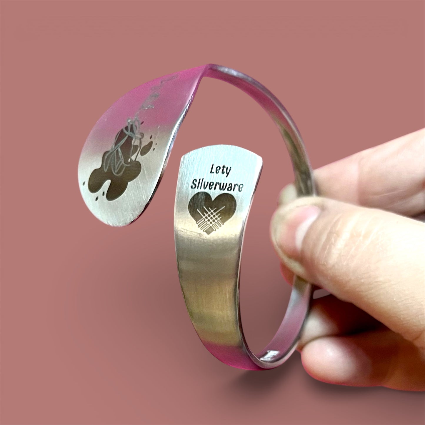 Bracciale Volto di Donna con Rosa