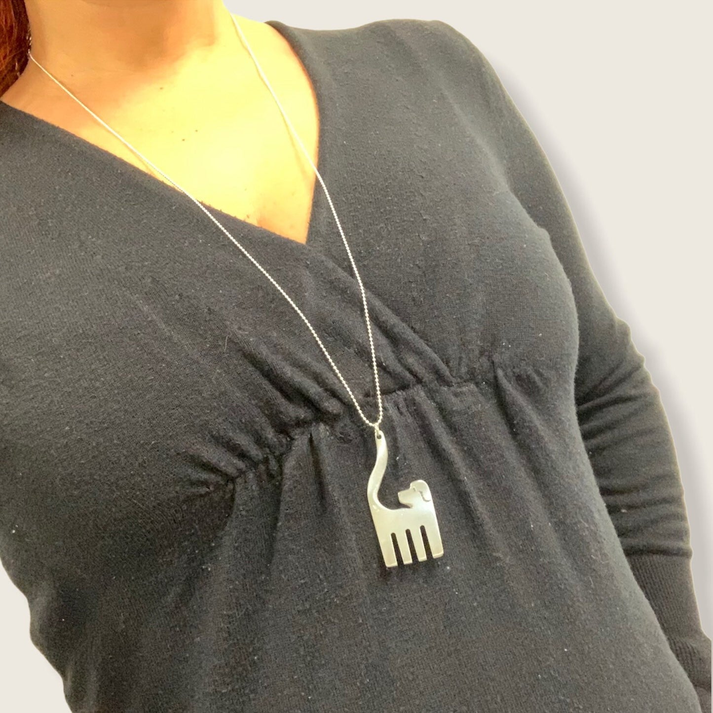 Collana Cane forchetta gioielli con posate