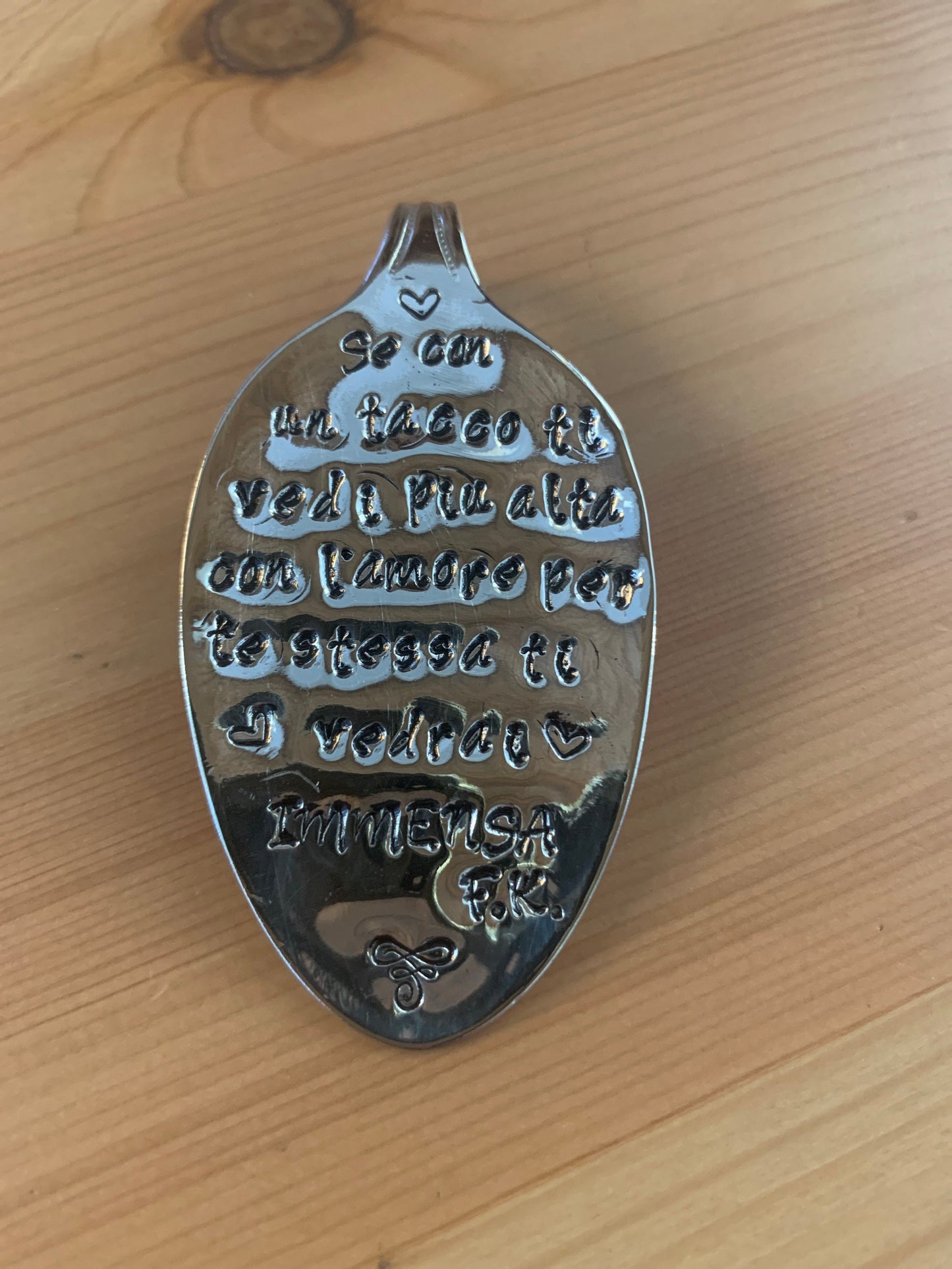 Collana su cucchiaio con scritta Sheffield Inglese