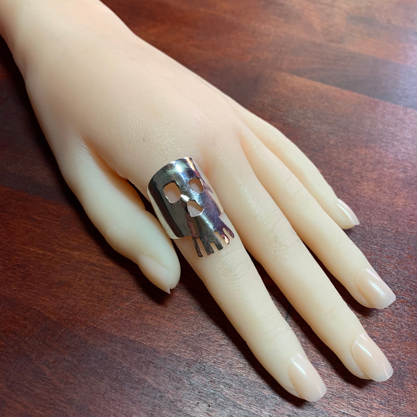 Anello Teschio Cucchiaio Argento 800