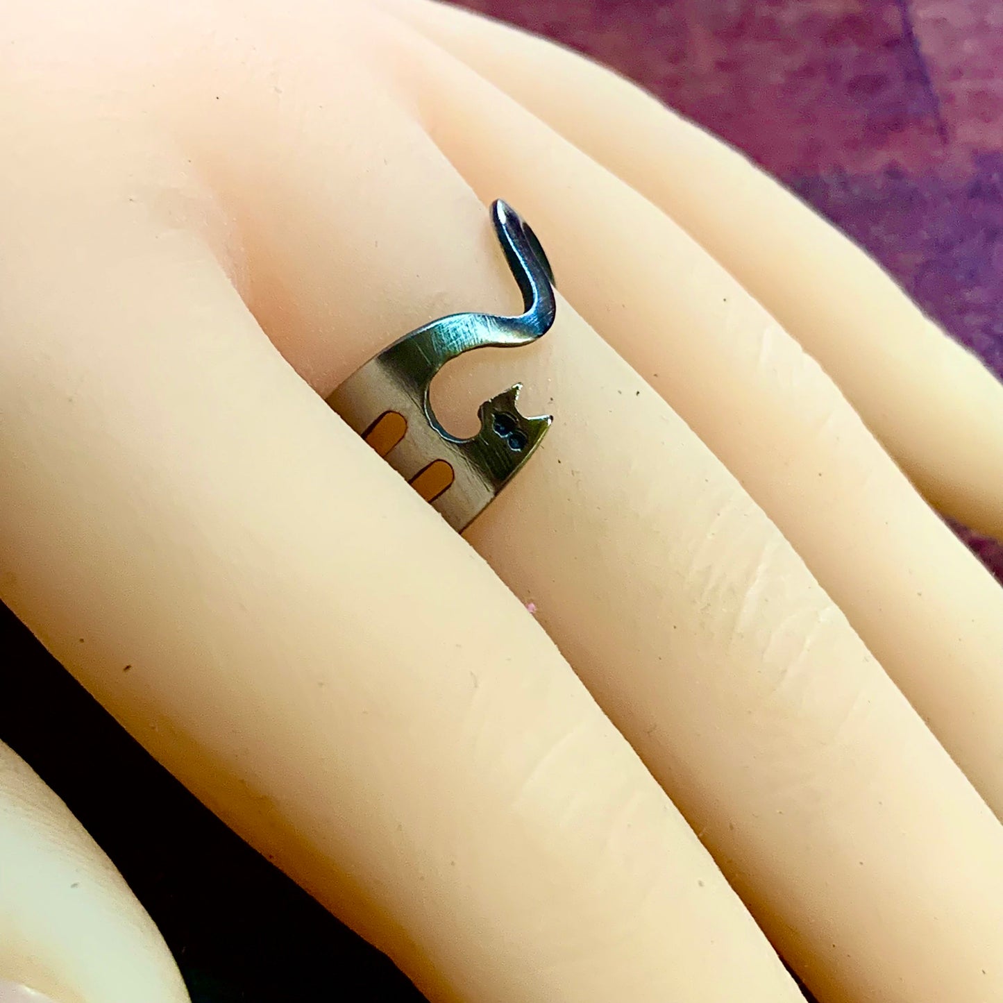 Anello Gatto forchetta gioielli con posate