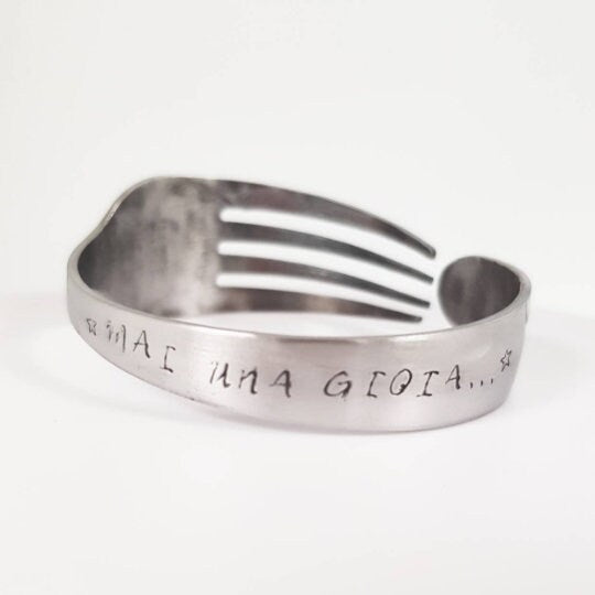 Bracciale forchetta acciaio incisa