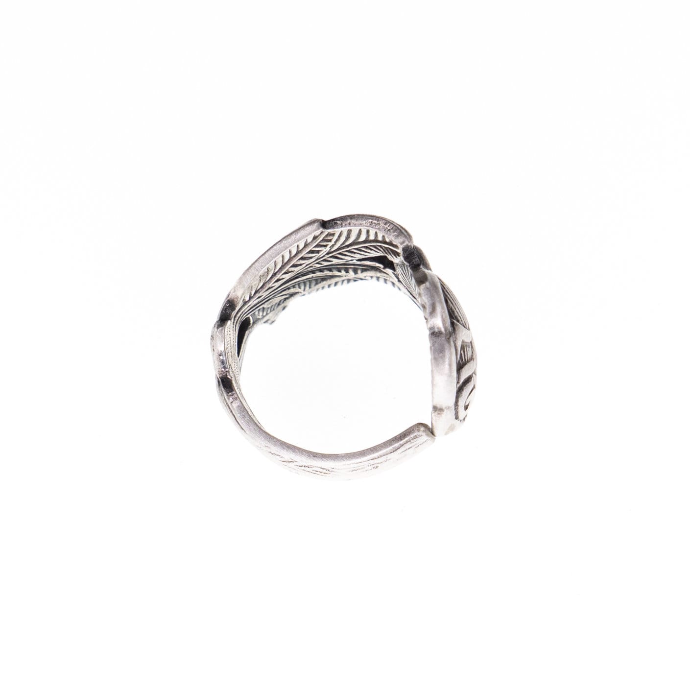 Anello con ROSA a Spirale manico forchetta argento