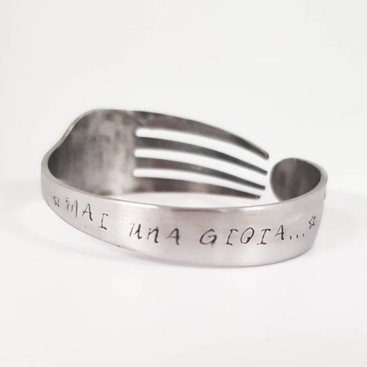 Bracciale forchetta acciaio incisa